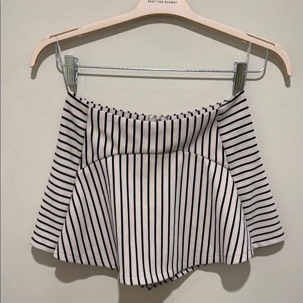 Black and White Striped Skort